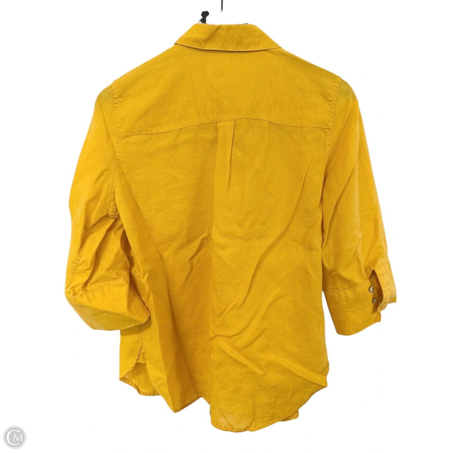 Blouse 3/4 Sleeve By Chicos In Yellow, Size: S
