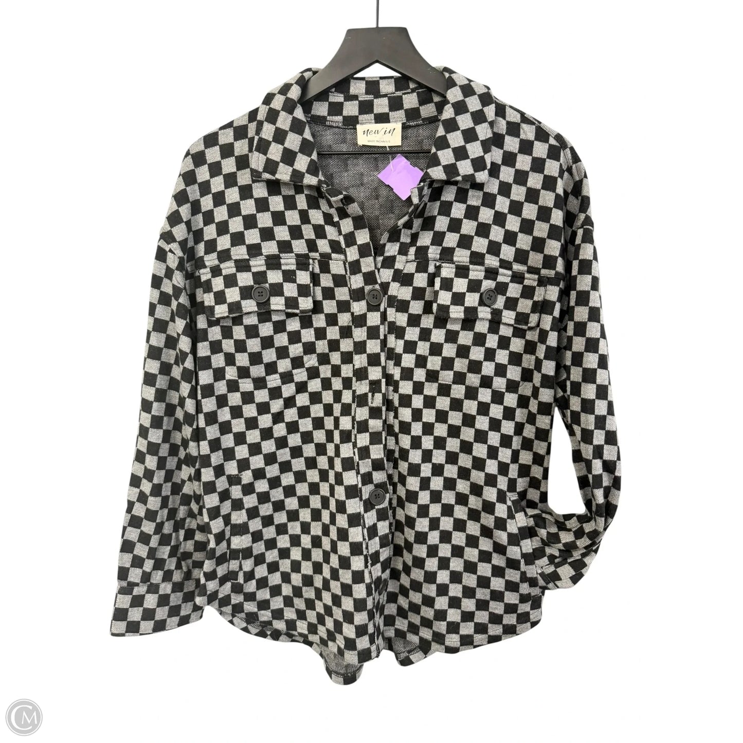 Jacket Shirt By Cmc In Black & Grey, Size: S