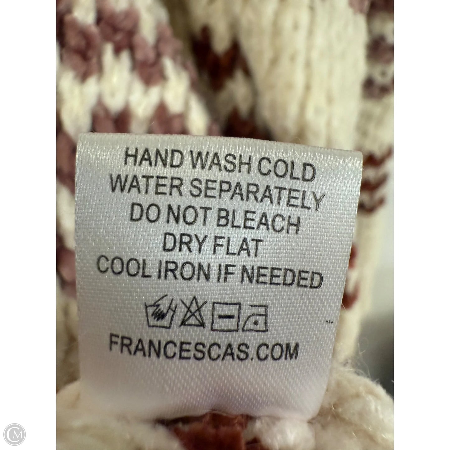 Sweater Cardigan By Alya In Brown & Cream, Size: S