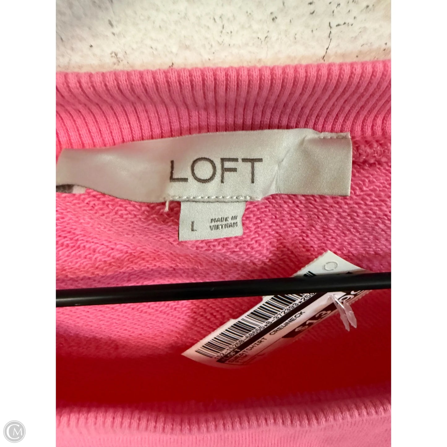 Sweatshirt Crewneck By Loft In Pink, Size: L
