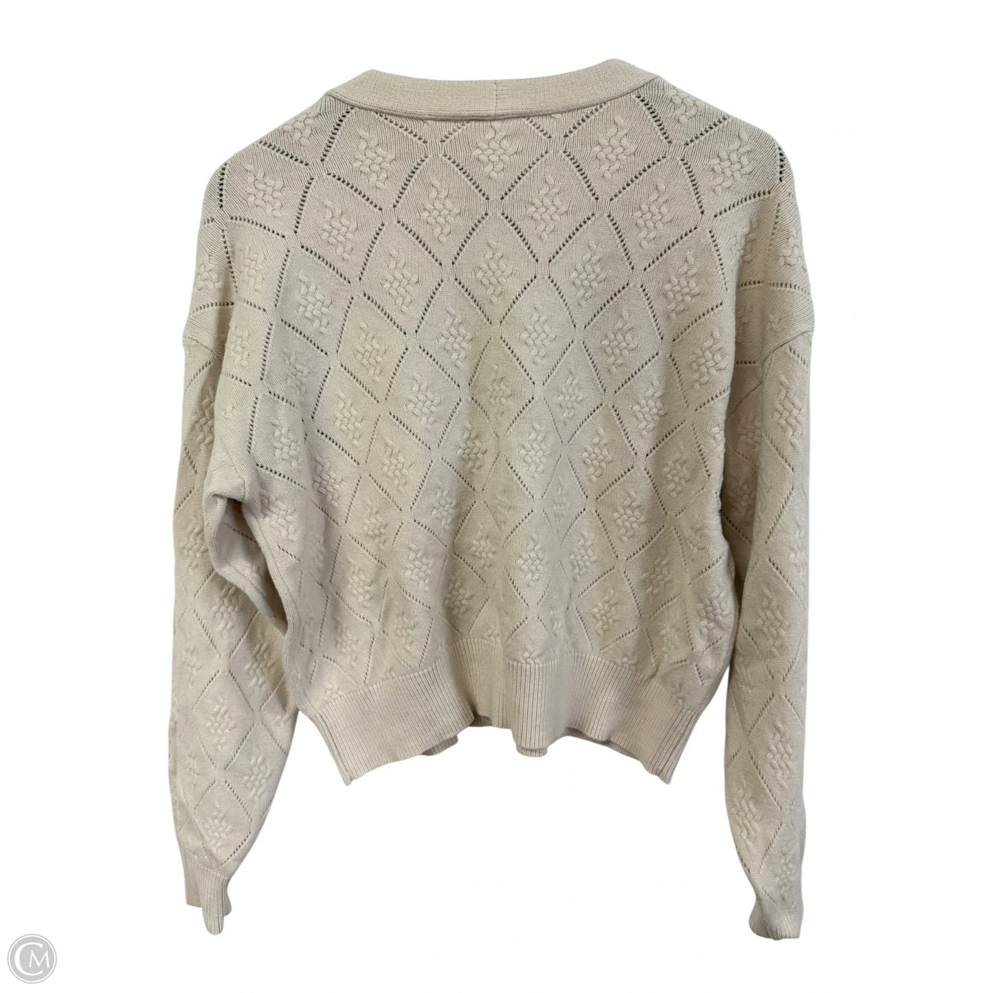Sweater Cardigan By Cyrus Knits In Cream, Size: M