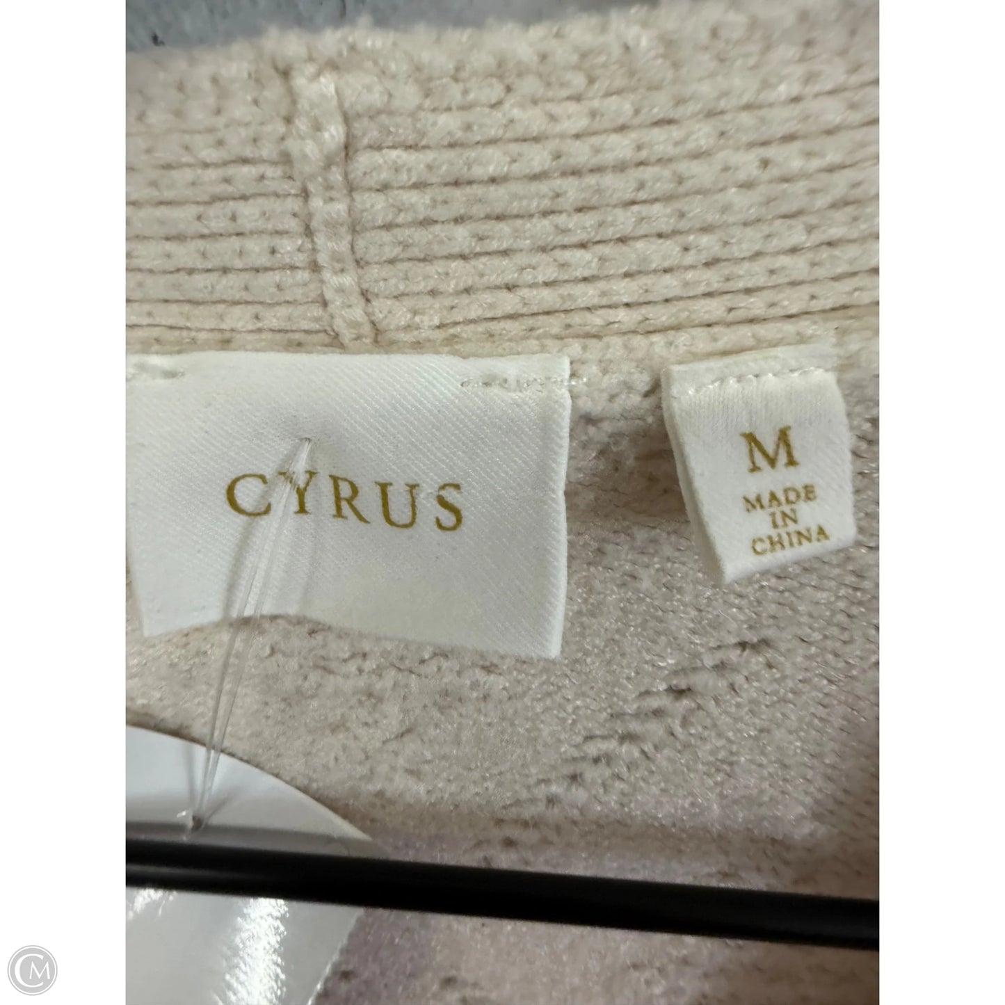 Sweater Cardigan By Cyrus Knits In Cream, Size: M