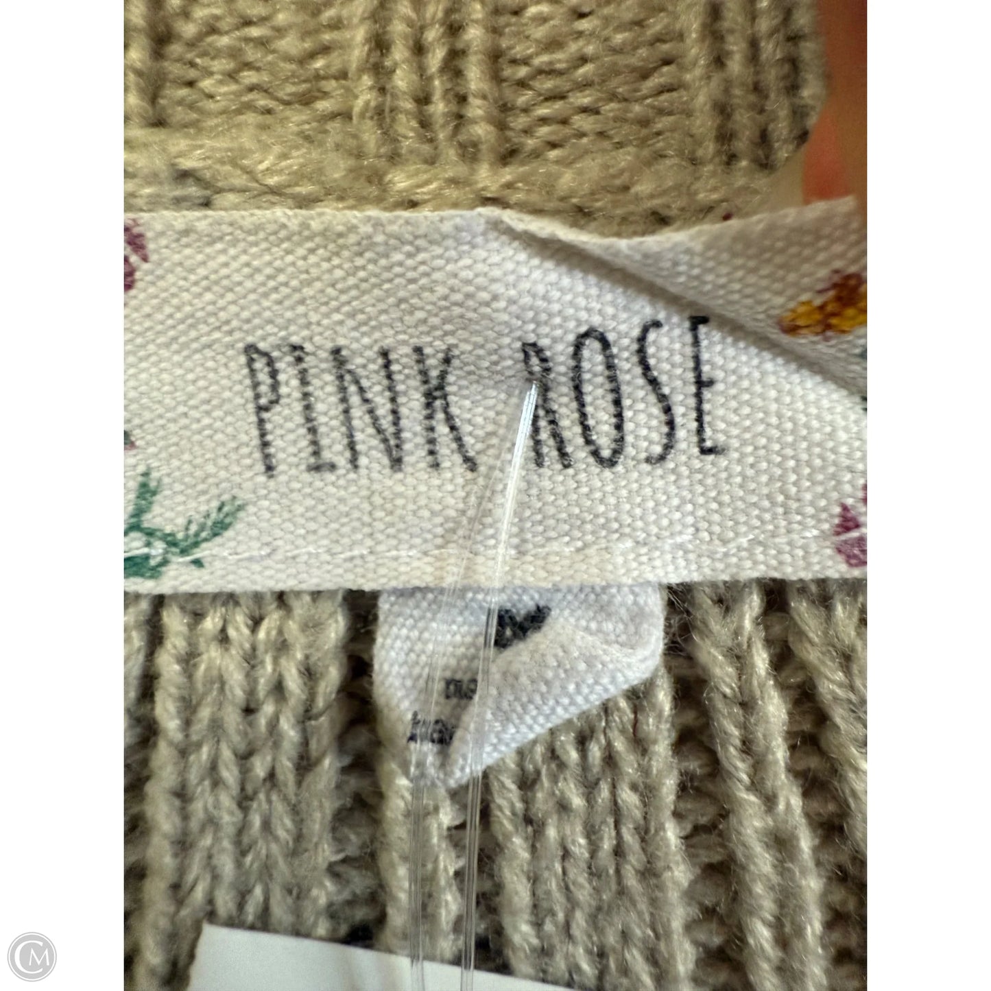 Cardigan By Pink Rose In Tan, Size: M
