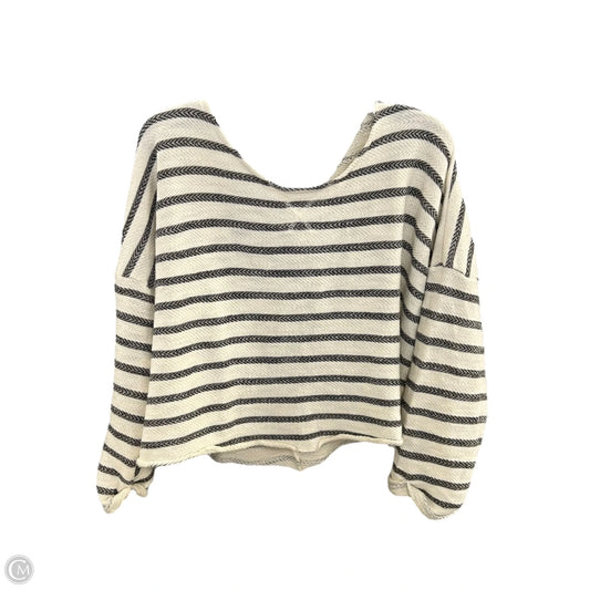 Top 3/4 Sleeve By Lucky Brand In Blue & Cream, Size: L