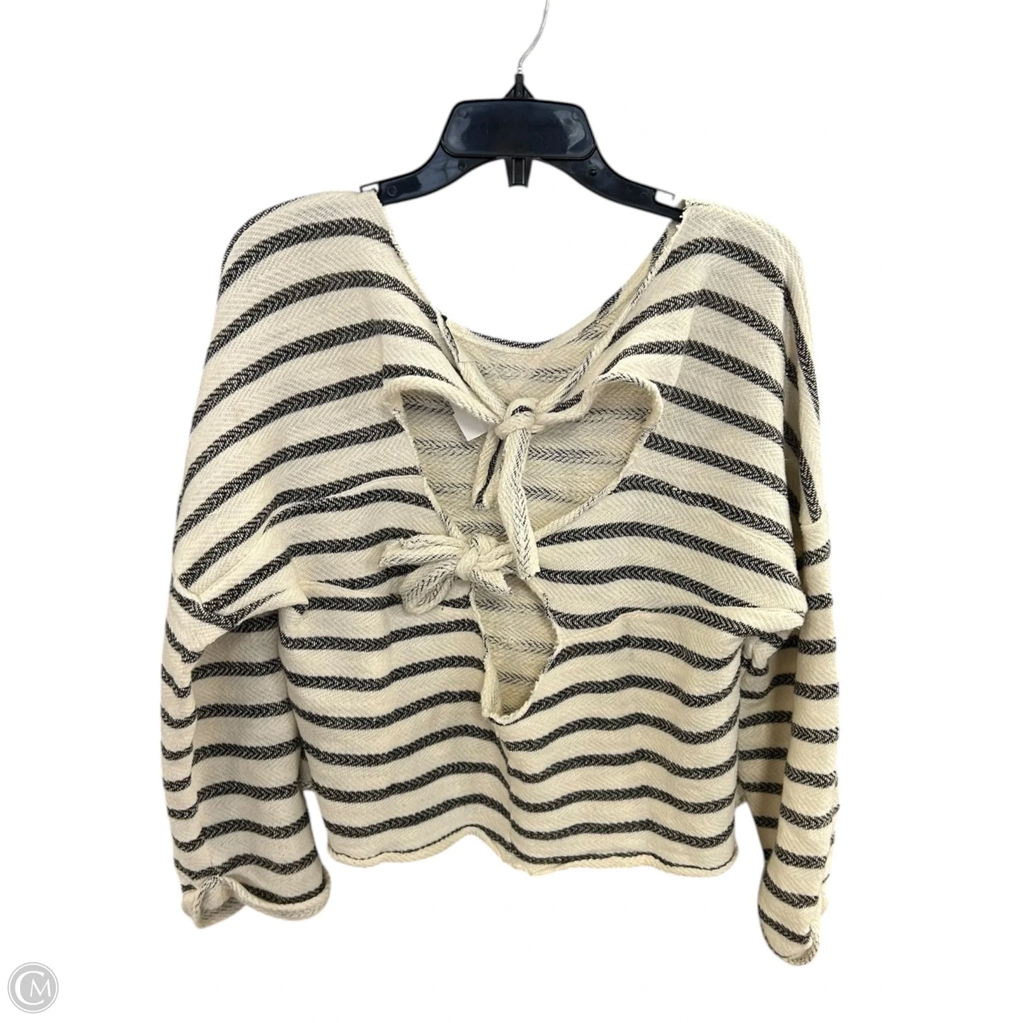 Top 3/4 Sleeve By Lucky Brand In Blue & Cream, Size: L
