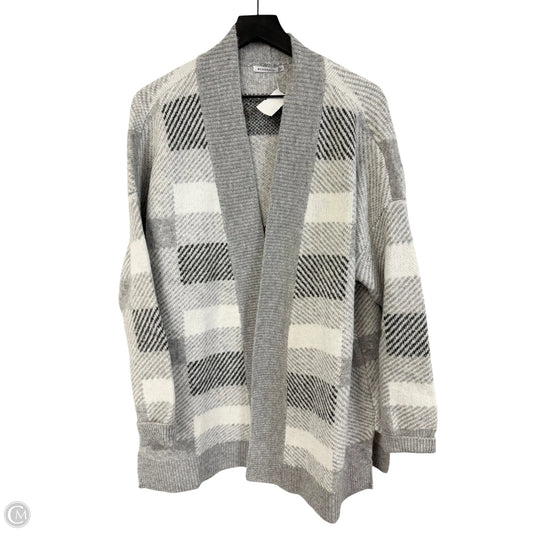 Sweater Cardigan By Staccato In Grey & White, Size: L