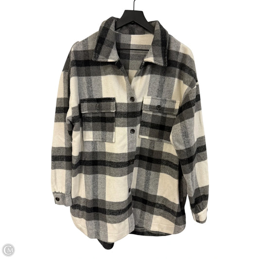 Jacket Shirt By Cmf In Grey & White, Size: Xl