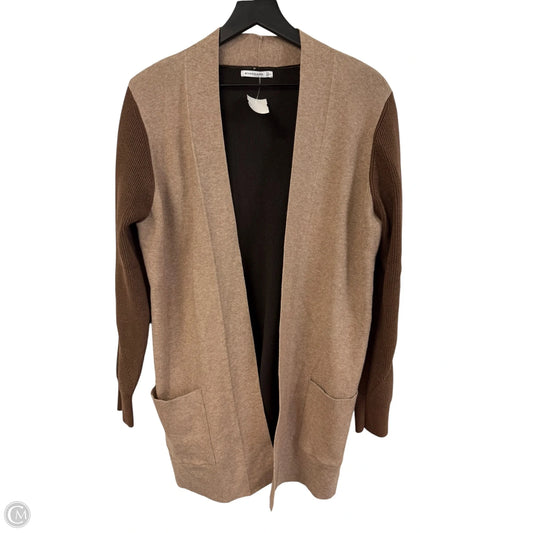 Sweater Cardigan By Staccato In Brown & Tan, Size: L