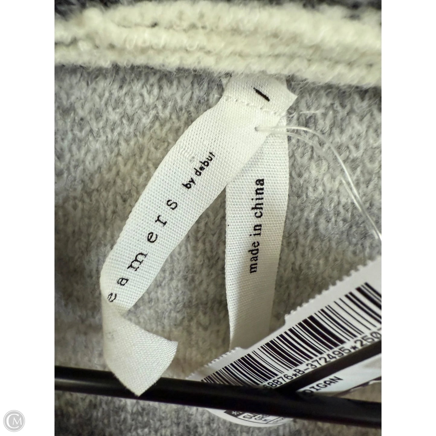 Sweater Cardigan By Dreamers In Grey & White, Size: M