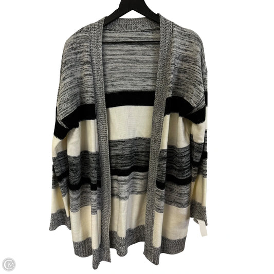 Sweater Cardigan By Cmf In Black & White, Size: Xl