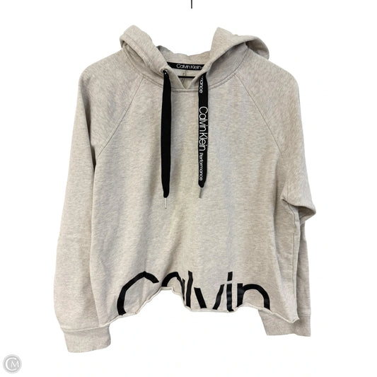 Sweatshirt Hoodie By Calvin Klein Performance In Grey, Size: Xl