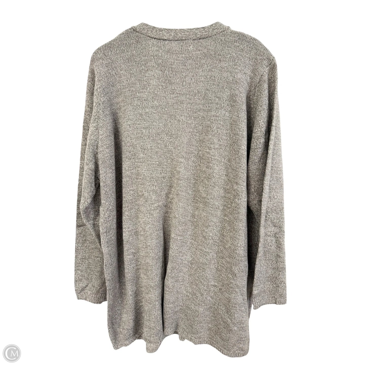 Sweater Cardigan By Karen Scott In Taupe, Size: 3x