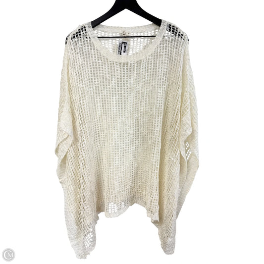 Sweater Short Sleeve By Pol In Cream, Size: L