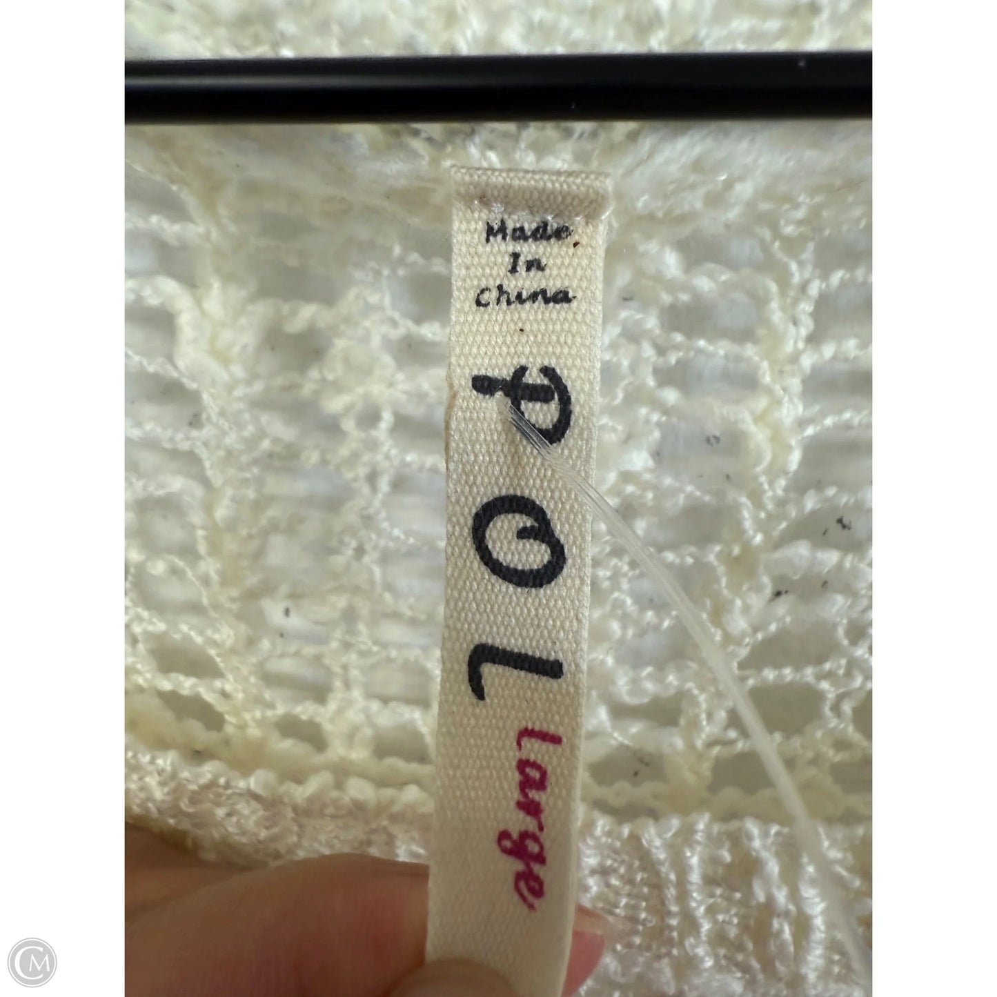 Sweater Short Sleeve By Pol In Cream, Size: L