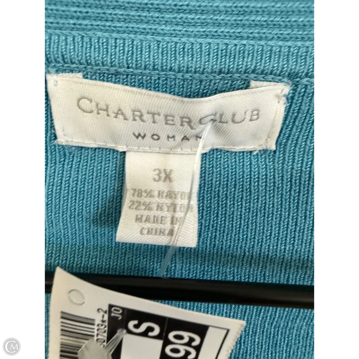 Cardigan By Charter Club In Blue, Size: 3x