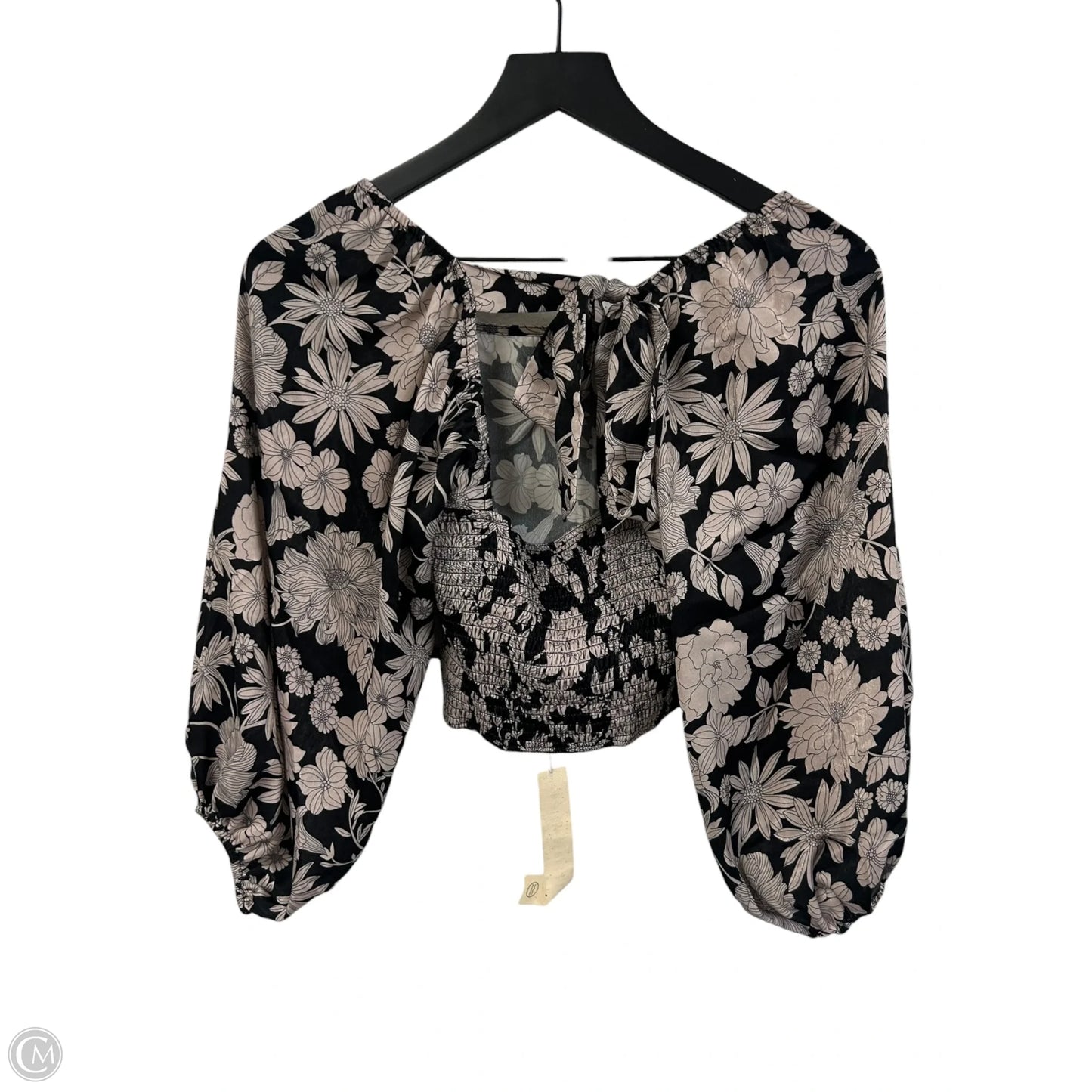 Top Long Sleeve By Cmb In Black & Tan, Size: S