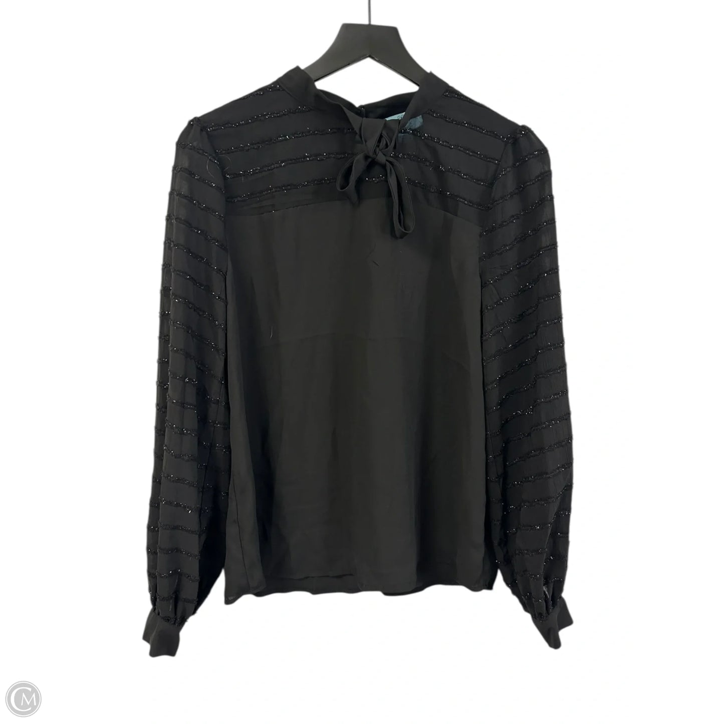Top Long Sleeve By Cece In Black, Size: M
