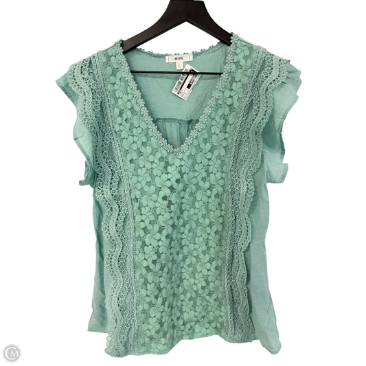Top Short Sleeve By Mine In Green, Size: L