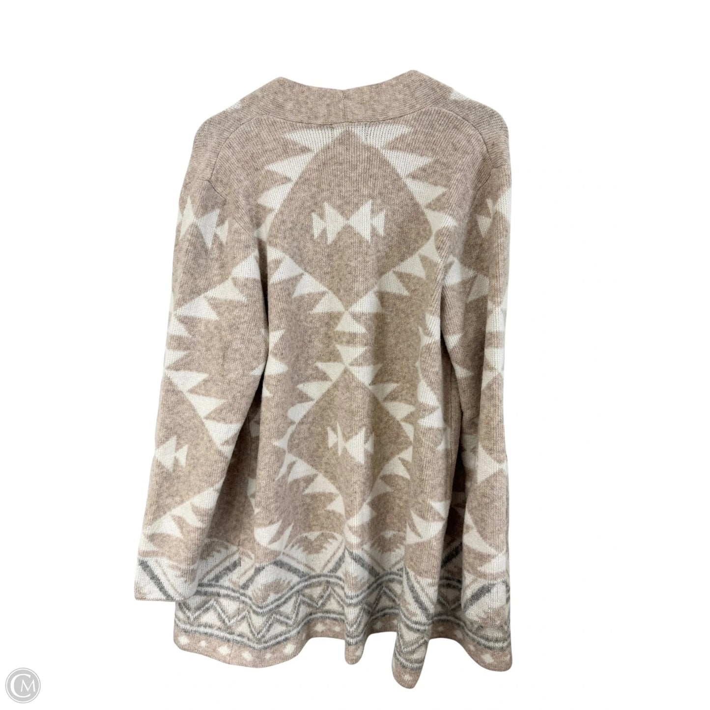 Sweater Cardigan Designer By Frye In Tan & White, Size: Xxl