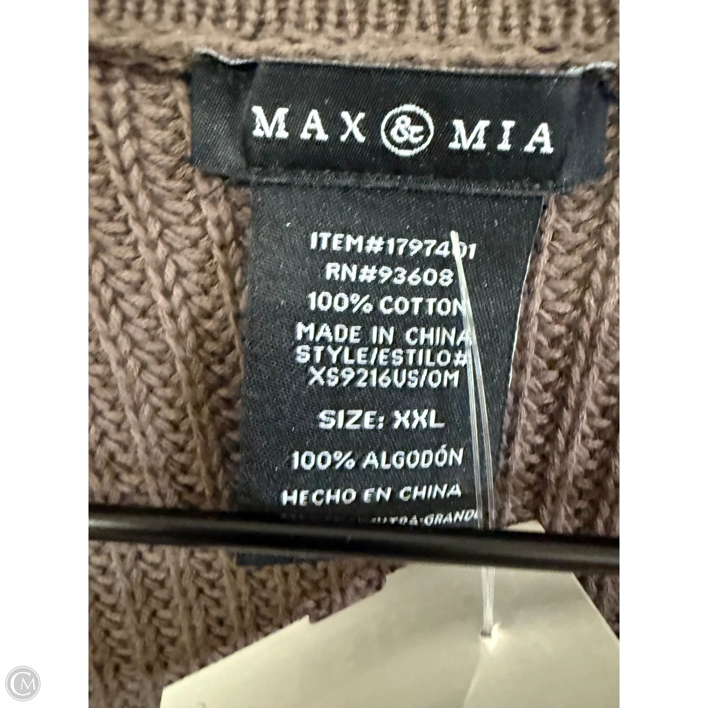 Sweater Cardigan By Clothes Mentor In Brown, Size: Xxl