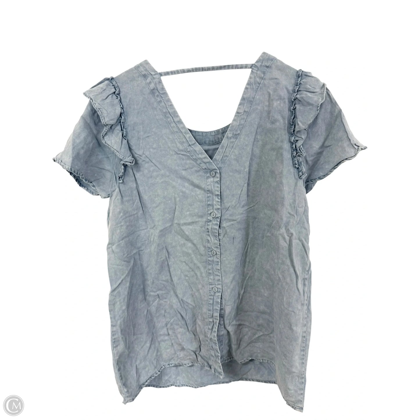 Top Short Sleeve By Doe & Rae In Blue, Size: M