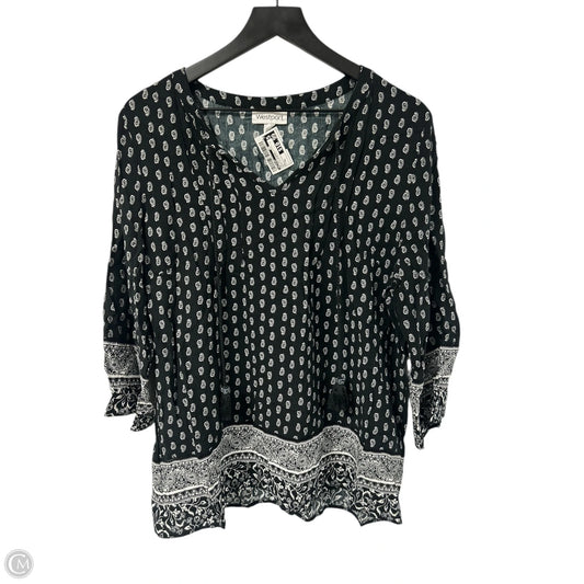 Top 3/4 Sleeve By Westport In Black & White, Size: Xl