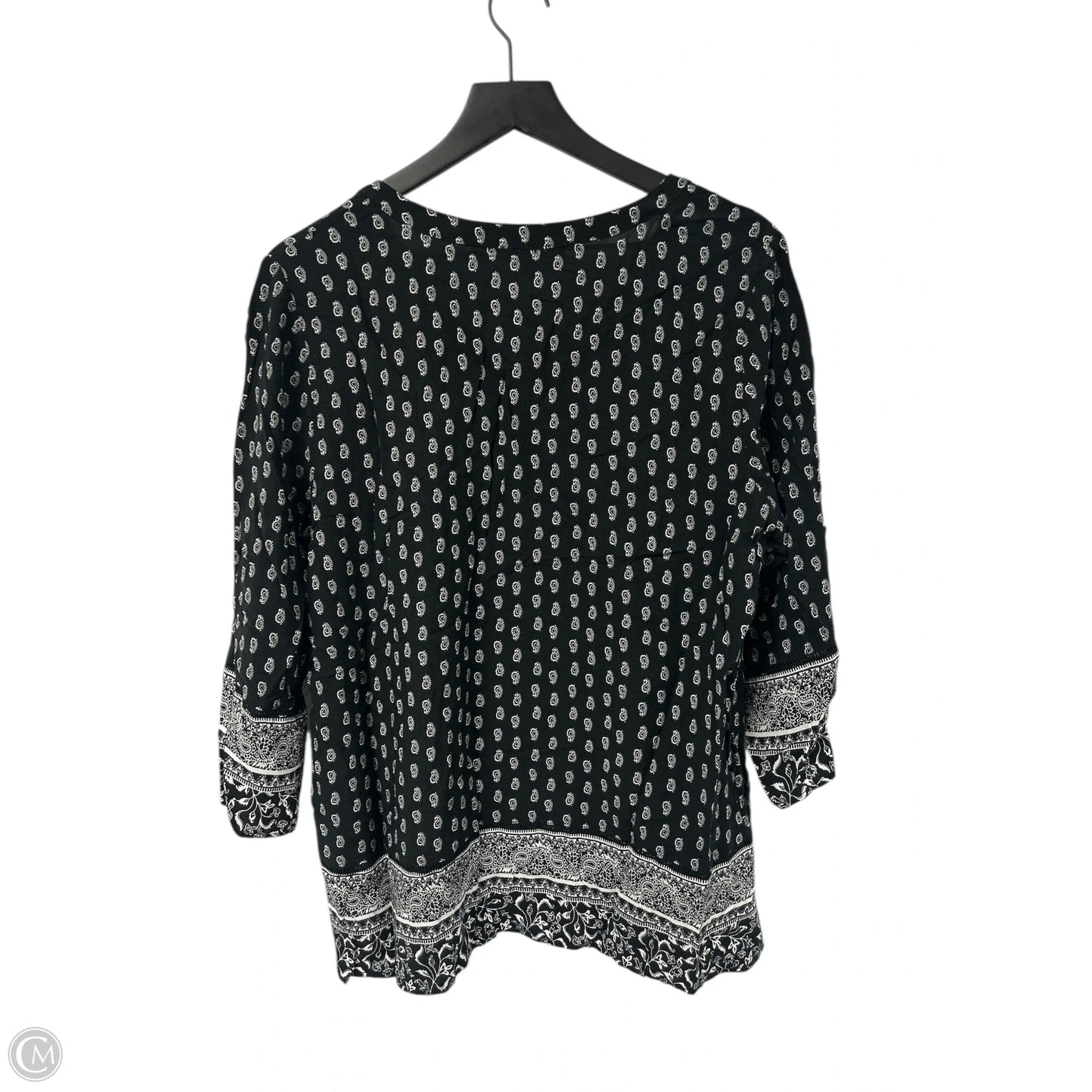 Top 3/4 Sleeve By Westport In Black & White, Size: Xl
