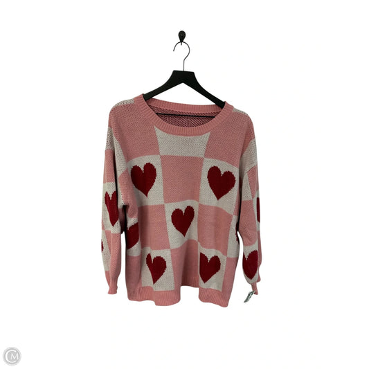 Sweater By Cme In Pink & Red, Size: 12