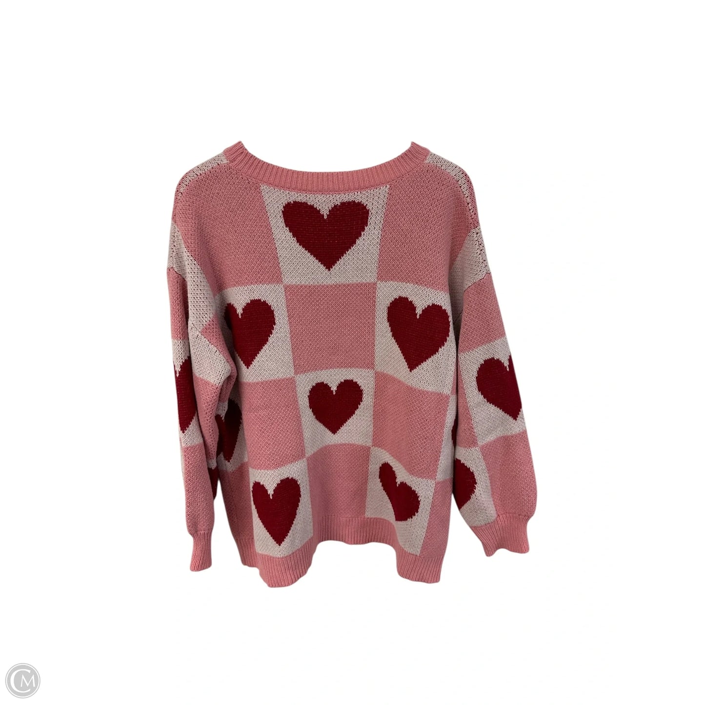 Sweater By Cme In Pink & Red, Size: 12