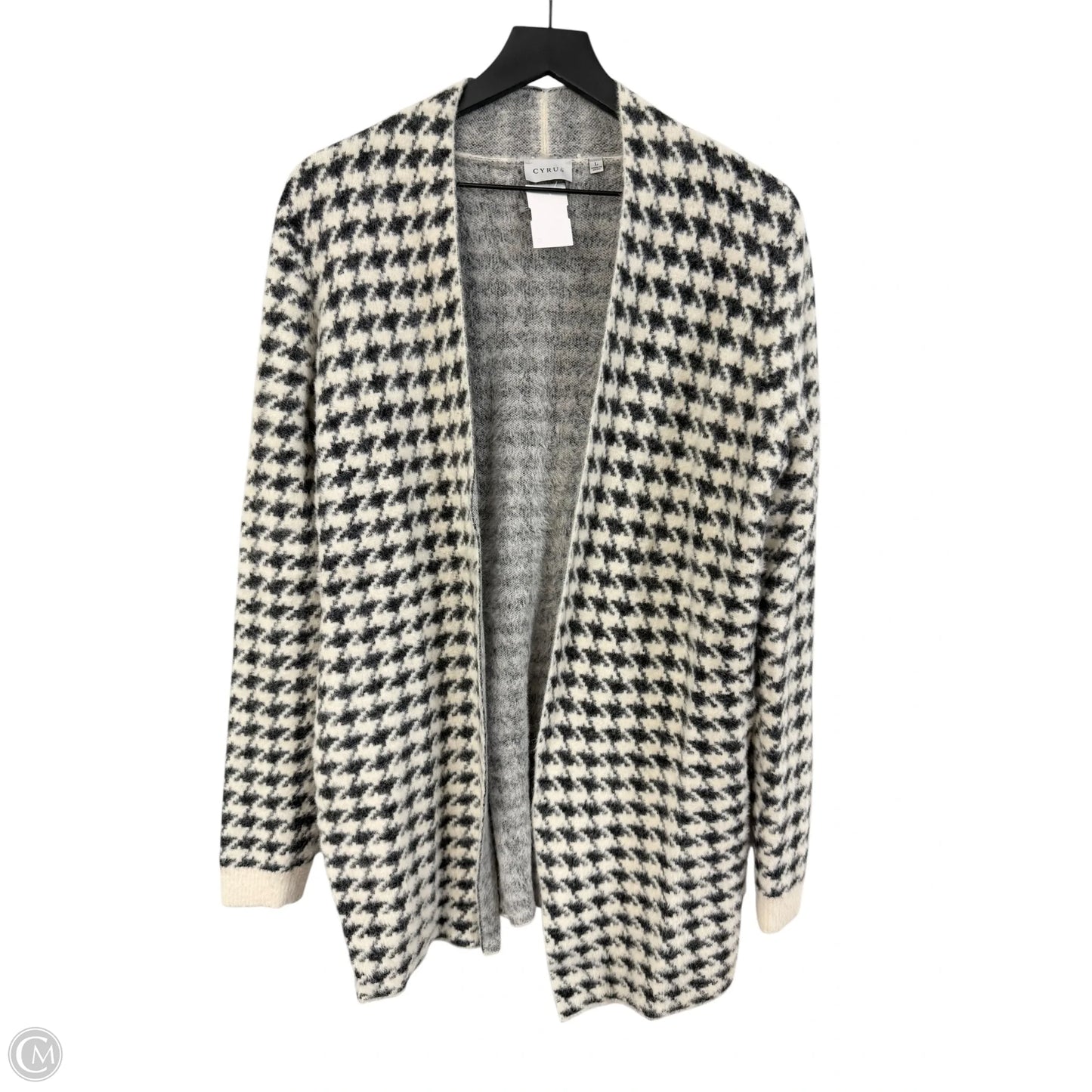 Cardigan By Cyrus Knits In Blue & Cream, Size: L