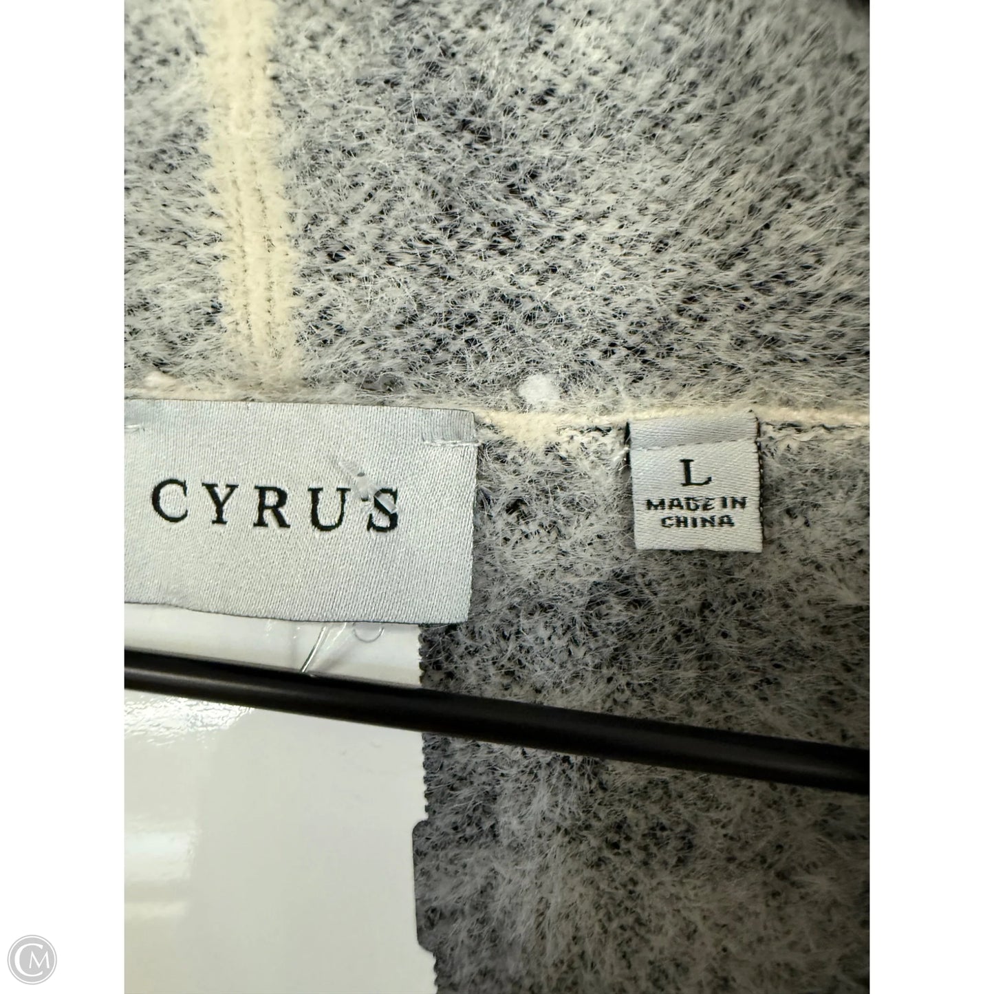 Cardigan By Cyrus Knits In Blue & Cream, Size: L