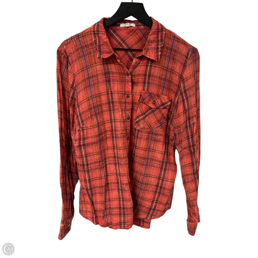 Blouse Long Sleeve By Maurices In Blue & Orange, Size: L