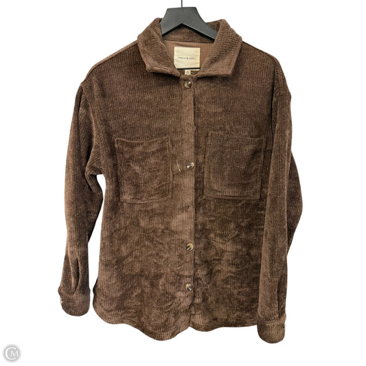 Jacket Shirt By Thread And Supply In Brown, Size: S