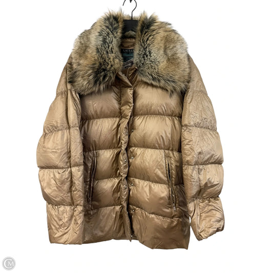 Coat Puffer & Quilted By Lauren By Ralph Lauren In Beige, Size: M