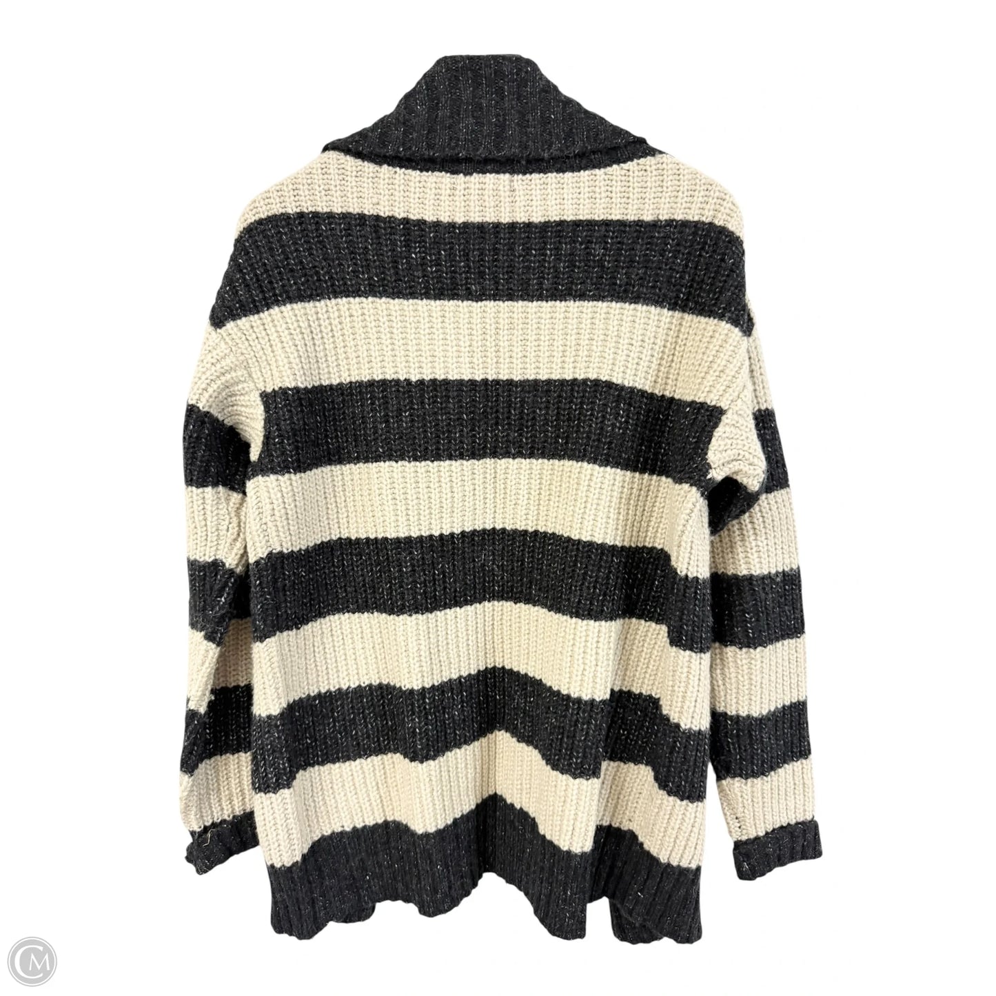 Sweater Cardigan By Clothes Mentor In Black & Cream, Size: M