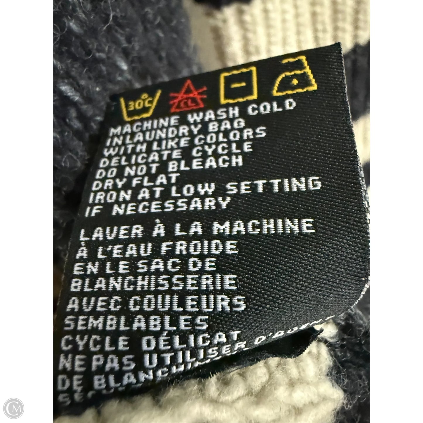 Sweater Cardigan By Clothes Mentor In Black & Cream, Size: M