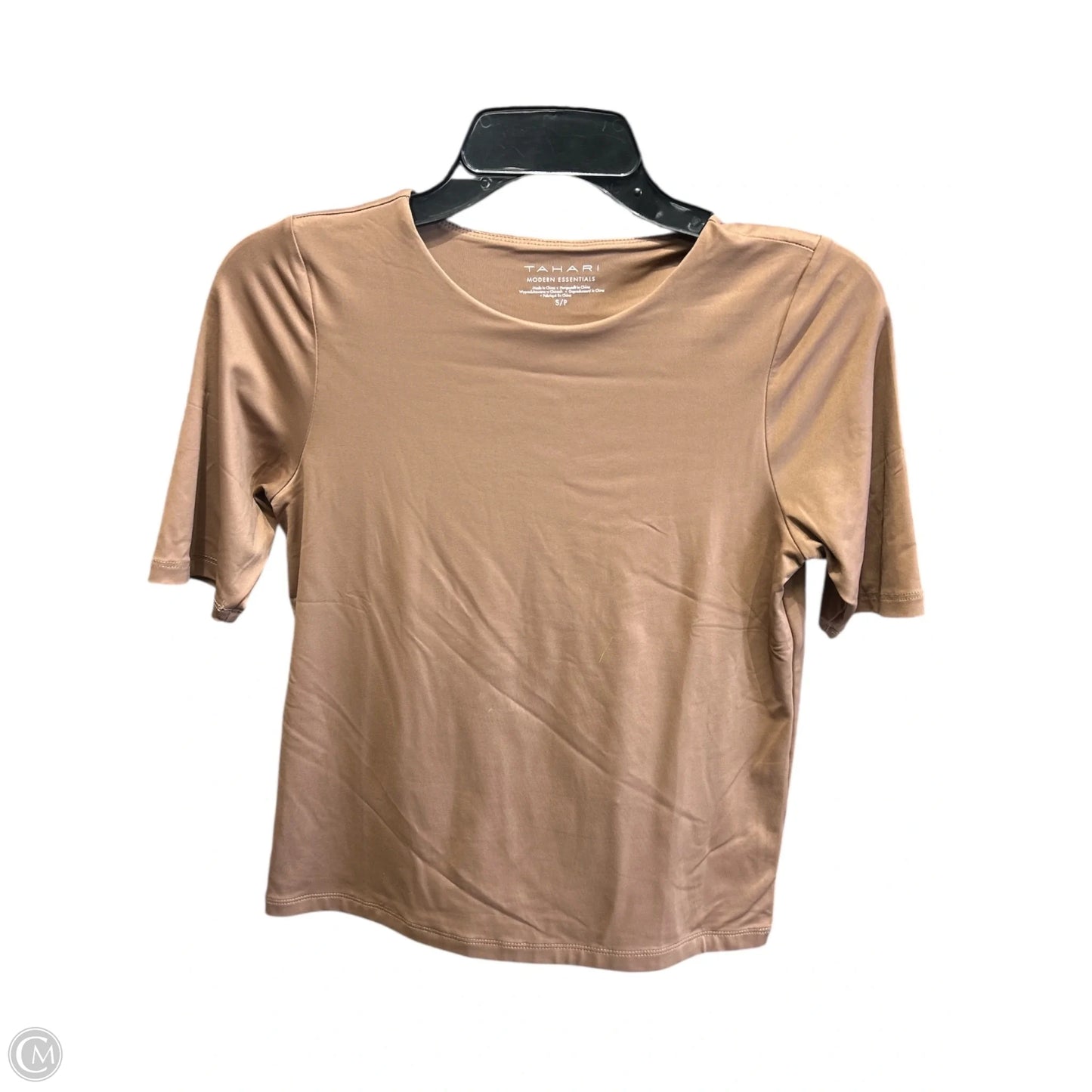 Top Short Sleeve Basic By T Tahari In Brown, Size: S