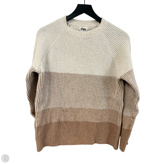 Sweater By Clothes Mentor In Brown & Cream, Size: L