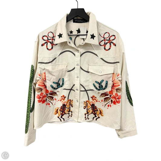 Blouse Long Sleeve By Cmc In Multi-colored, Size: L