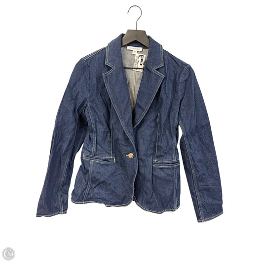 Blazer By Free Assembly In Blue Denim, Size: Xs