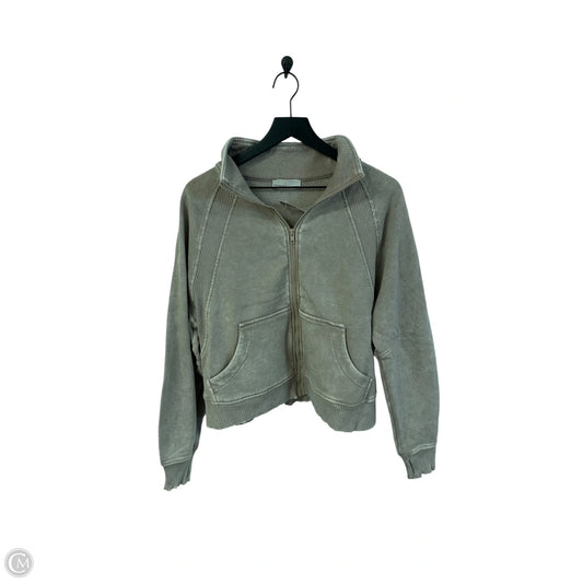 Sweatshirt Collar By Zenana Outfitters In Beige, Size: L