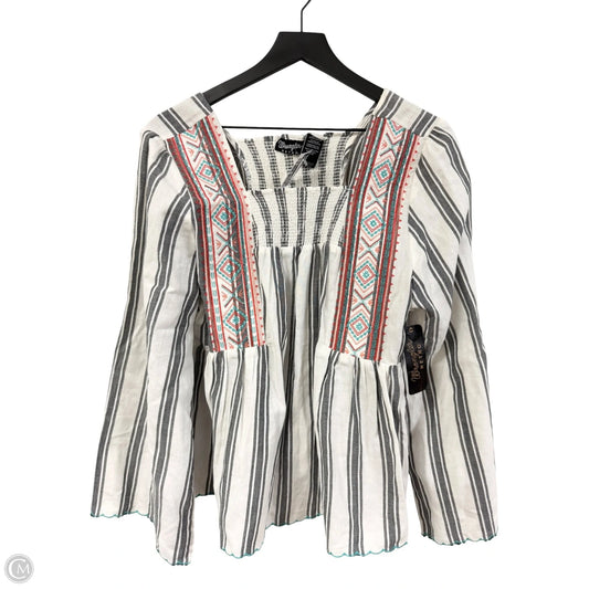 Top Long Sleeve By Wrangler In Multi-colored, Size: M