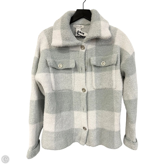Jacket Shirt By Rachel Zoe In Green & White, Size: S