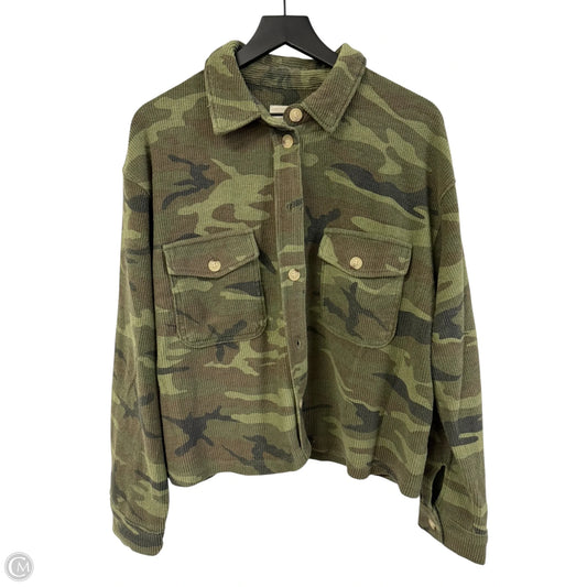 Jacket Shirt By Thread And Supply In Camouflage Print, Size: L