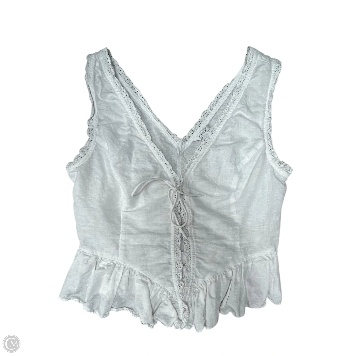 Top Sleeveless By Guess In White, Size: M