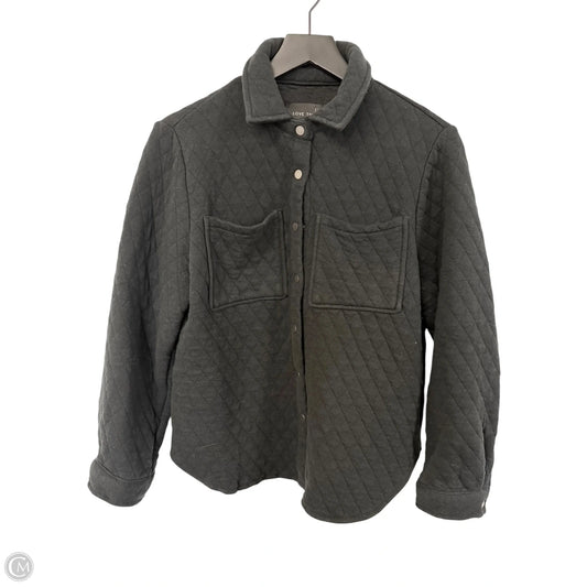 Jacket Shirt By Love Tree In Black, Size: L