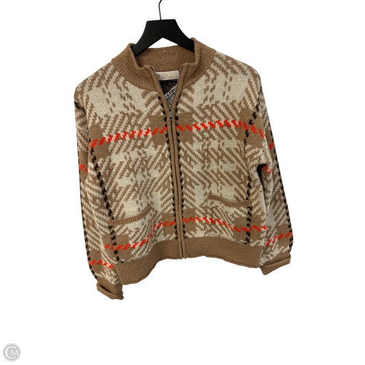 Sweater Cardigan By Leela & Lavender In Brown & Orange, Size: S