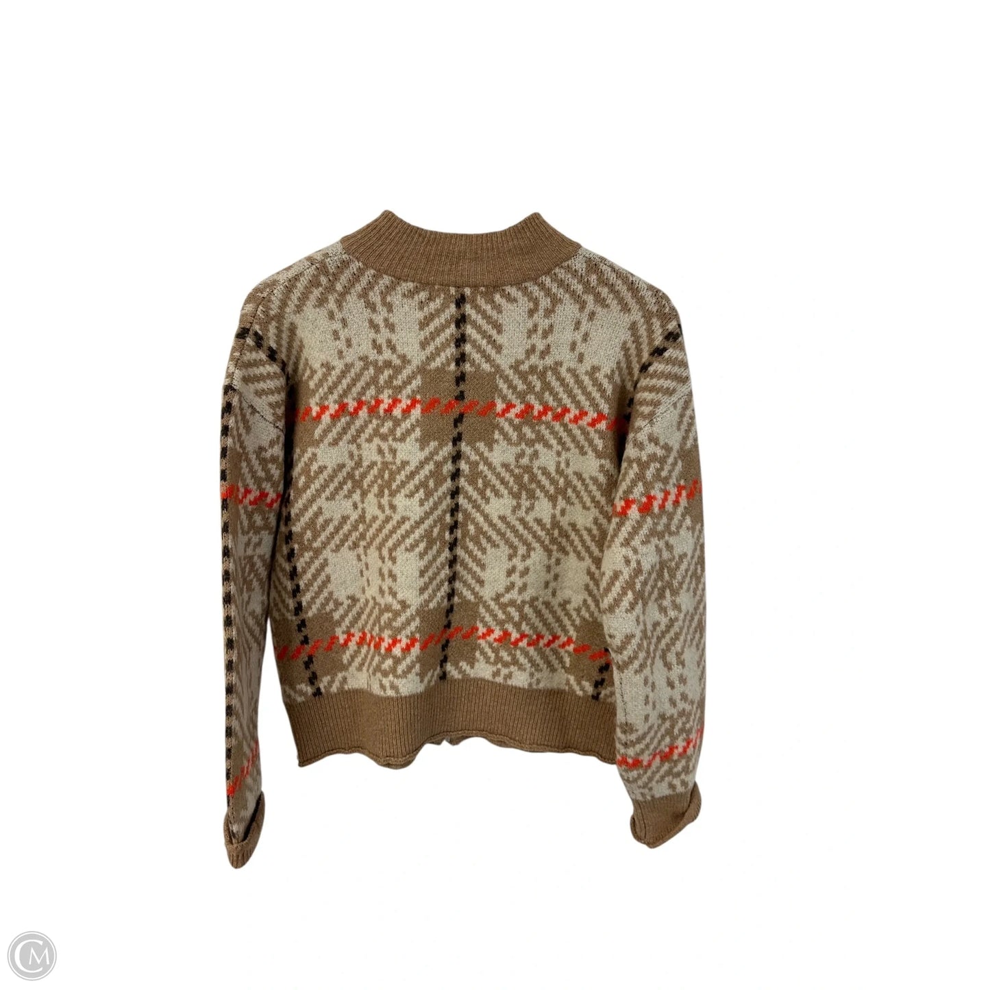 Sweater Cardigan By Leela & Lavender In Brown & Orange, Size: S