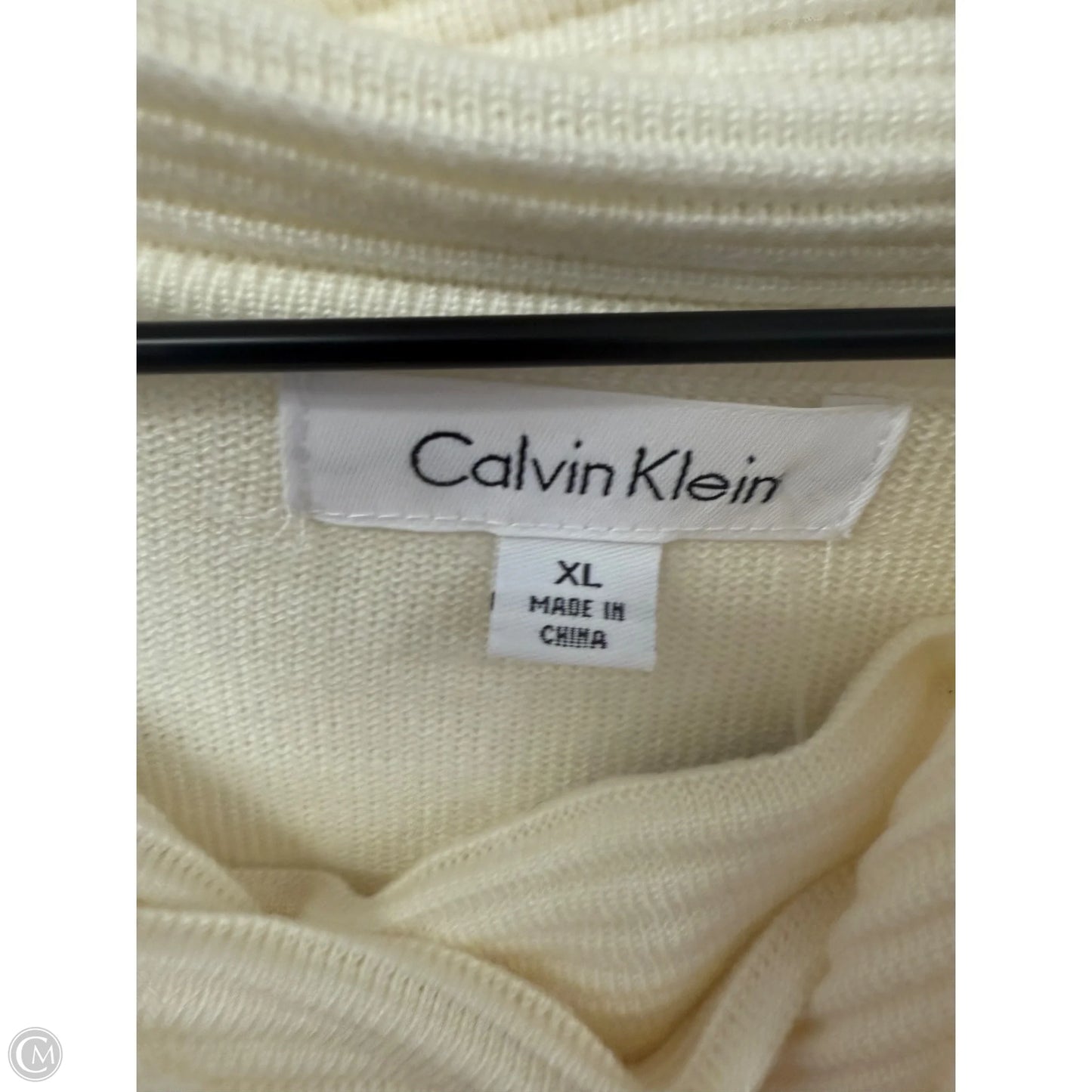 Sweater By Calvin Klein In Black & Cream, Size: Xl