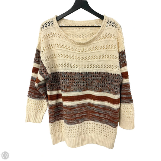 Sweater By Cmf In Brown & Cream, Size: Xl